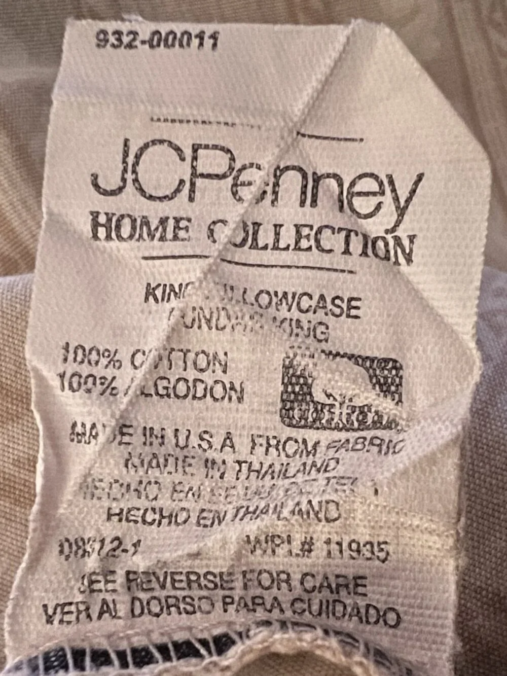Pair KING Sz Pillowcases 100% Cotton JC Penney Home Tan White Geometric Floral